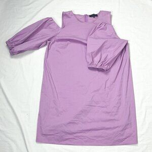 Eloquii Size 18 Purple/Lilac/Fuscia Cold Shoulder Sheath Dress Balloon Sleeves